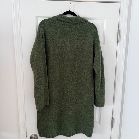 Abercrombie & Fitch Olive Green Polo Collar Sweater Dress Womens LT Large Tall - Picture 8 of 8